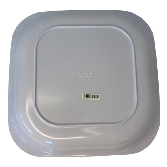 Square Melamine Serving Plate Floral Vase Green Purple Beach House Pic-nic 11" - Picture 2 of 5